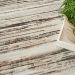 Nourison Serenity Home Abstract Ivory Beige 3'11" x 5'11" Area Rug, Easy Clean, Non Shedding, Bed Room, Living Room, Dining Room, Backyard, Deck, Patio (4x6)