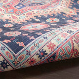 Nourison Vintage Home Bohemian Navy 6' x 9' Area -Rug, Easy -Cleaning, Non Shedding, Bed Room, Living Room, Dining Room, Backyard, Deck, Patio (6x9)