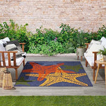 Nourison Aloha Indoor/Outdoor Blue Multicolor 3'6" x 5'6" Area -Rug, Easy -Cleaning, Non Shedding, Bed Room, Living Room, Dining Room, Backyard, Deck, Patio (4x6)