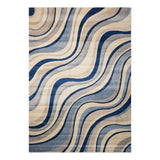 Nourison Somerset Striped Ivory/Blue 2' x 2'9' Area-Rug, Easy-Cleaning, Non Shedding, Bed Room, Living Room, Dining Room, Kitchen (2x3)