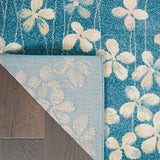 Nourison TRA04 Tranquil Bohemian Floral Turquoise Area Rug 4' X 6'