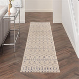 Nourison Royal Moroccan Farmhouse Beige Blue 2'3" x 10' Area Rug, Easy Cleaning, Non Shedding, Bed Room, Living Room, Dining Room, Kitchen (2x10)