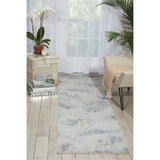 Nourison Somerset Nature Silver/Blue 2' x 5'9" Area Rug, Easy Cleaning, Non Shedding, Bed Room, Living Room, Dining Room, Kitchen (2x6)