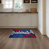 Nourison Patriotic Celebrate Accent Rug 28 x 17 inches Red White Blue Polyester with Anti-Skid Back