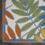 Nourison Aloha Indoor/Outdoor Tropical Botanical Ivory/Multi 2'3" x 10' Area Rug, (2' x 10')