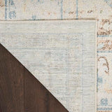 Nourison Astra Machine Washable Ivory Blue 5'3" x 7' Area Rug, Easy Clean, Non Shedding, Bed Room, Living Room, Dining Room, Kitchen (5' x 7')
