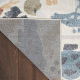 Nourison Astra Machine Washable Contemporary Ivory 5'3" x 7' Kids Area Rug, Easy Clean, Non Shedding, Bed Room, Living Room, Dining Room, Kitchen (5x7)