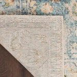 Nourison Astra Machine Washable Traditional Beige Blue 2'2" x 10' Area -Rug, Easy -Cleaning, Non Shedding, Bed Room, Living Room, Dining Room, Kitchen (2x10)