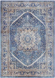 Nourison Vintage Home Vintage Blue 3'9" x 5'9" Area Rug, Easy Clean, Non Shedding, Bed Room, Living Room, Dining Room, Backyard, Deck, Patio (4x6)