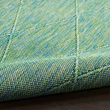 Nourison Practical Solutions Indoor/Outdoor Blue Green 4' x 6' Area -Rug, Easy -Cleaning, Non Shedding, Bed Room, Living Room, Dining Room, Backyard, Deck, Patio (4x6)