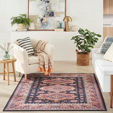 Nourison Vintage Home Bohemian Navy 6' x 9' Area -Rug, Easy -Cleaning, Non Shedding, Bed Room, Living Room, Dining Room, Backyard, Deck, Patio (6x9)