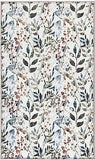Nourison Washables Floral Ivory Multi 3' x 5' Area Rug, Easy Clean, Non Shedding, Bed Room, Living Room, Dining Room, Kitchen (3x5)