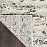 Nourison Textured Contemporary Abstract Ivory Blue 2'2" x 7'6" Area -Rug, Easy -Cleaning, Non Shedding, Bed Room, Living Room, Dining Room, Kitchen (2x8)