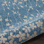 Nourison Tranquil Floral Turquoise 2' x 4' Area Rug, Easy Cleaning, Non Shedding, Bed Room, Living Room, Dining Room, Kitchen (2x4)