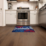Nourison Patriotic Celebrate Accent Rug 28 x 17 inches Red White Blue Polyester with Anti-Skid Back
