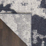 Nourison Textured Contemporary Abstract Blue/Grey 2'2" x 7'6" Area Rug, Easy Cleaning, Non Shedding, Bed Room, Living Room, Dining Room, Kitchen (2x8)