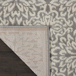Nourison Jubilant Ivory Grey 2' x 6' Area Rug Easy Clean, Non Shedding, Bed Room, Living Room, Dining Room, Kitchen (6' Runner)