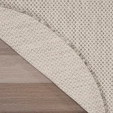 Nourison Courtyard Indoor/Outdoor Ivory/Silver 4' x Round Area Rug, Easy Cleaning, Non Shedding, Bed Room, Living Room, Dining Room, Backyard, Deck, Patio (4 Round)