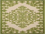 Nourison Aloha Indoor/Outdoor Green 2'8" x 4' Area-Rug, Tropical, Botanical, Easy-Cleaning, Non Shedding, Bed Room, Living Room, Dining Room, Deck, Backyard, Patio (3x4)