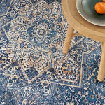 Nourison Vintage Home Vintage Blue 3'9" x 5'9" Area Rug, Easy Clean, Non Shedding, Bed Room, Living Room, Dining Room, Backyard, Deck, Patio (4x6)