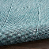 Nourison Practical Solutions Indoor/Outdoor Aqua 5' x 7' Area Rug, Easy Cleaning, Non Shedding, Bed Room, Living Room, Dining Room, Backyard, Deck, Patio (5x7)