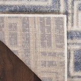 Nourison Serenity Home Geometric Blue Ivory 2'2" x 7'6 Area -Rug, Easy -Cleaning, Non Shedding, Bed Room, Living Room, Dining Room, Backyard, Deck, Patio (2x8)