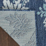 Nourison Garden Oasis Indoor/Outdoor Navy 5' x 7' Area Rug, Easy-Cleaning, Non Shedding, Bed Room, Living Room, Dining Room, Backyard, Deck, Patio (5x7)