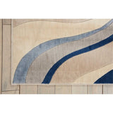 Nourison Somerset Striped Ivory/Blue 2' x 2'9' Area-Rug, Easy-Cleaning, Non Shedding, Bed Room, Living Room, Dining Room, Kitchen (2x3)