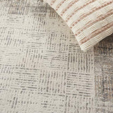 Nourison Elation Abstract Ivory Grey 4' x 6' Area Rug, Easy Cleaning, Non Shedding, Bed Room, Living Room, Dining Room, Kitchen (4x6)