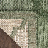 Nourison Easy Care Indoor/Outdoor Green 5' x 7' Area Rug, Easy Cleaning, Non Shedding, Bed Room, Living Room, Dining Room, Backyard, Deck, Patio (5x7)