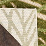 Nourison Aloha Ivory Green 3'6" x 5'6" Area Rug, Easy Clean, Non Shedding, Bed Room, Living Room, Dining Room, Kitchen (4' x 6')