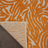 Nourison Aloha Indoor/Outdoor Orange 2'8" x 4' Area -rug, Easy -cleaning, Non Shedding, Bed Room, Living Room, Dining Room, Deck, Backyard, Patio (3x4)
