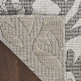Nourison Garden Oasis Indoor-Outdoor Grey 4' x 6' Area Rug, Easy Cleaning, Non Shedding, Bed Room, Living Room, Dining Room, Backyard, Deck, Patio (4x6)