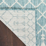 Nourison Positano Indoor/Outdoor Aqua 7' x 10' Area Rug, Easy Cleaning, Non Shedding, Bed Room, Living Room, Dining Room, Deck, Backyard, Patio (7x10)