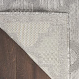 Nourison Easy Care Moroccan Silver Grey 4' x 6' Area Rug, Trellis, Easy Cleaning, Non Shedding, Bed Room, Living Room, Dining Room, Backyard, Deck, Patio (4x6)