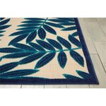 Nourison Aloha Indoor/Outdoor Navy 3'6" x 5'6" Area Rug, Easy Cleaning, Non Shedding, Bed Room, Living Room, Dining Room, Backyard, Deck, Patio (4x6)