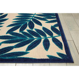 Nourison Aloha Indoor/Outdoor Navy 3'6" x 5'6" Area Rug, Easy Cleaning, Non Shedding, Bed Room, Living Room, Dining Room, Backyard, Deck, Patio (4x6)