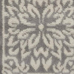Nourison Jubilant Floral Ivory/Grey 2'3'' x 7'3'' Area-Rug, Easy-Cleaning, Non Shedding, Bed Room, Living Room, Dining Room, Kitchen (2x7)