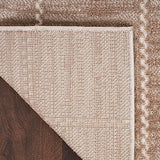 Nourison Serenity Home Geometric Mocha Ivory 2'2" x 7'6 Area -Rug, Easy -Cleaning, Non Shedding, Bed Room, Living Room, Dining Room, Backyard, Deck, Patio (2x8)