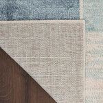 Nourison Astra Machine Washable Mid-Century Modern Blue Ivory 2'2" x 4' Area -Rug, Easy -Cleaning, Non Shedding, Bed Room, Living Room, Dining Room, Kitchen (2x4)