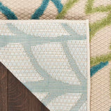Nourison Aloha Indoor/Outdoor Green Multicolor 2' x 6' Area Rug, Easy Cleaning, Non-Shedding, Bed Room, Living Room, Dining Room, Backyard, Patio, Deck (2x6)