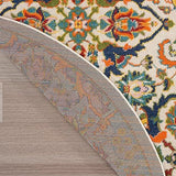 Nourison Allur Bohemian Ivory Multicolor 4' x Round Area -Rug, Easy -Cleaning, Non Shedding, Bed Room, Living Room, Dining Room, Kitchen (4 Round)