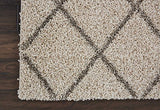 Nourison Brisbane Shag Cream 2'2'' x 7'6'' Area-Rug, Easy-Cleaning, Non Shedding, Bed Room, Living Room, Dining Room, Kitchen (2x7)