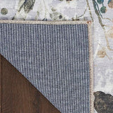 Nourison Washables Floral Grey Multicolor 3' x 5' Area Rug, Easy Clean, Non Shedding, Bed Room, Living Room, Dining Room, Kitchen (3x5)