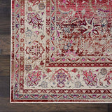 Nourison Vintage Kashan Vintage Red 4' x 6' Area -Rug, Easy -Cleaning, Non Shedding, Bed Room, Living Room, Dining Room, Kitchen (4x6)