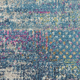 Nourison Passion Tribal Blue 2'2" x 10' Area -Rug, Easy -Cleaning, Non Shedding, Bed Room, Living Room, Dining Room, Kitchen (2x10)