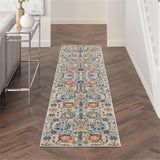 Nourison Passion Ivory/Multi 2'2" x 10' Area Rug, Boho, Moroccan, Bed Room, Living Room, Dining Room, Kitchen, Easy Cleaning, Non Shedding, (10' Runner)
