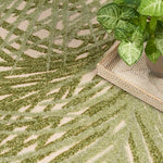 Nourison Aloha Ivory Green 3'6" x 5'6" Area Rug, Easy Clean, Non Shedding, Bed Room, Living Room, Dining Room, Kitchen (4' x 6')