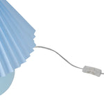 Nourison 13" Light Blue Ceramic Round Lamp with Pleated Shade for Bedroom, Living Room, Console, Entryway (Pack of 1)
