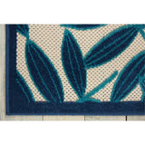 Nourison Aloha Indoor/Outdoor Navy 3'6" x 5'6" Area Rug, Easy Cleaning, Non Shedding, Bed Room, Living Room, Dining Room, Backyard, Deck, Patio (4x6)